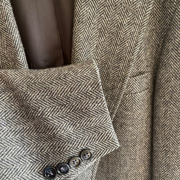 Lands' End Vintage Tweed Blazer Men's 42L Wool & Lambswool 2 Button USA Made - Picture 4 of 9